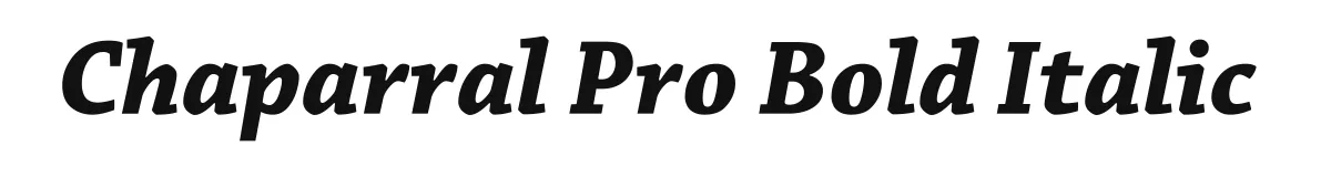 Chaparral Pro Bold Italic original font preview