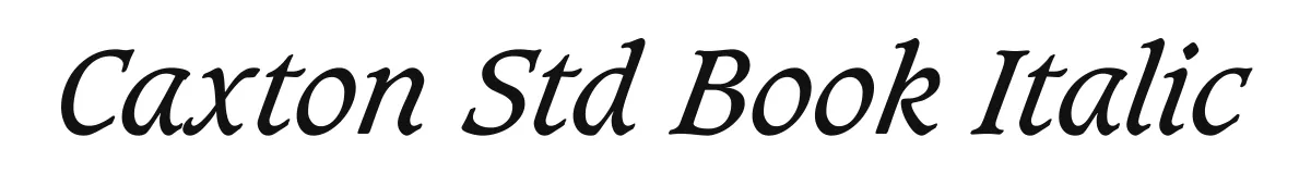 Caxton Std Book Italic original font preview