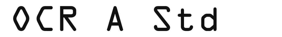 OCR A Std original font preview
