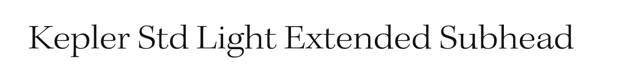 Kepler Std Light Extended Subhead original font preview