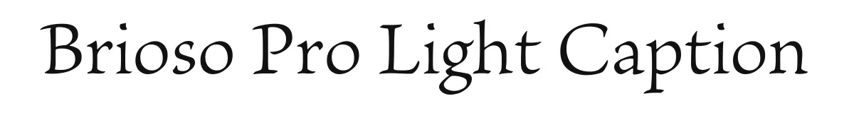 Brioso Pro Light Caption original font preview