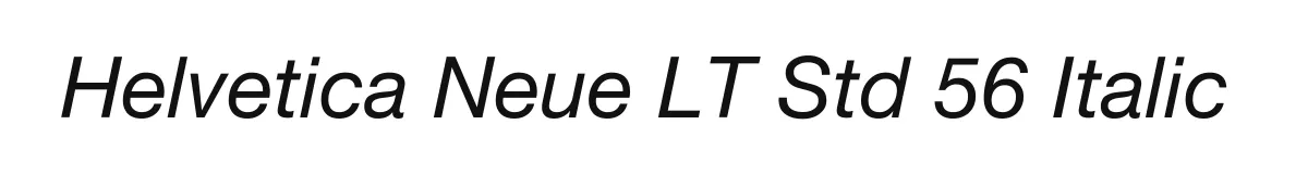 Helvetica Neue LT Std 56 Italic original font preview