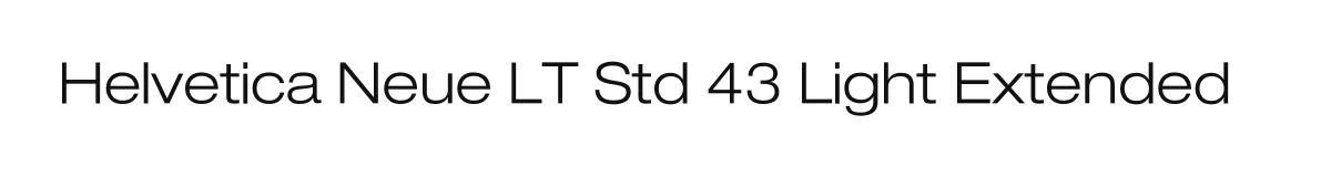 Helvetica Neue LT Std 43 Light Extended original font preview