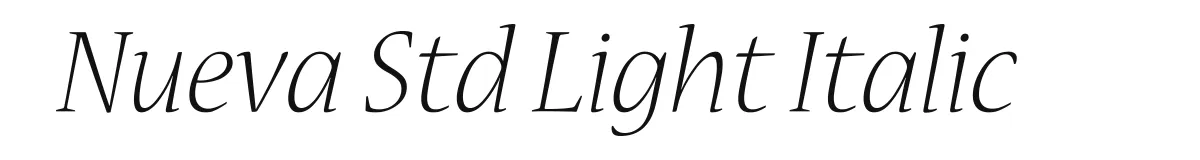 Nueva Std Light Italic original font preview