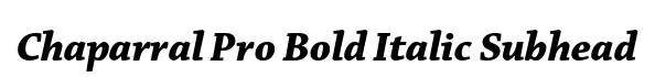 Chaparral Pro Bold Italic Subhead