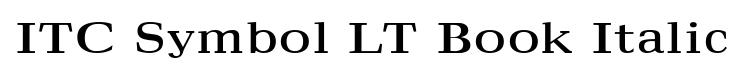 ITC Symbol LT Book Italic