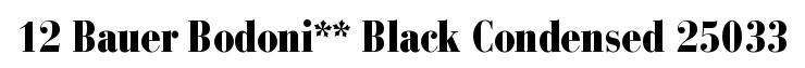 12 Bauer Bodoni** Black Condensed 25033