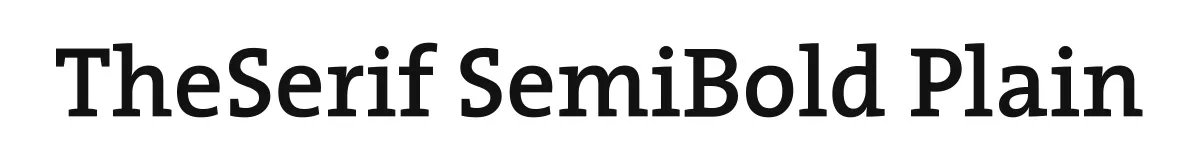 TheSerif SemiBold Plain original font preview