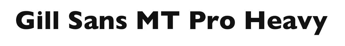 Gill Sans MT Pro Heavy font preview