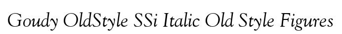 Goudy OldStyle SSi Italic Old Style Figures