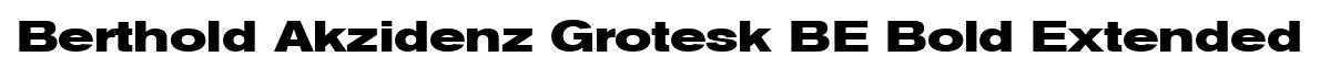 Berthold Akzidenz Grotesk BE Bold Extended font preview