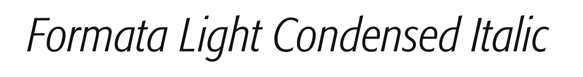 Formata Light Condensed Italic font preview
