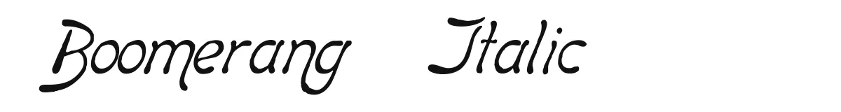 Boomerang     Italic font preview