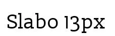 Slabo 13px original font preview
