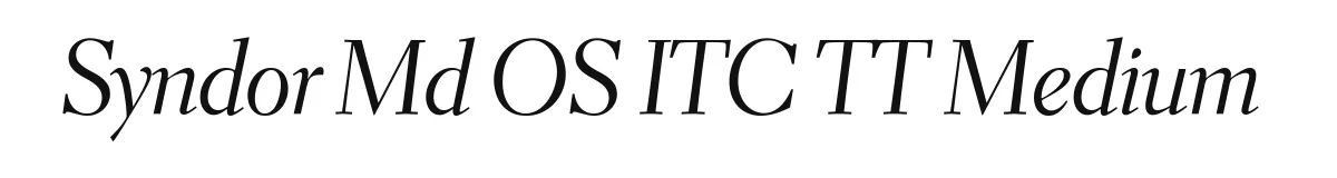 Syndor Md OS ITC TT Medium original font preview