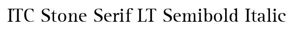 ITC Stone Serif LT Semibold Italic