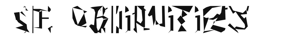 SF Obliquities original font preview