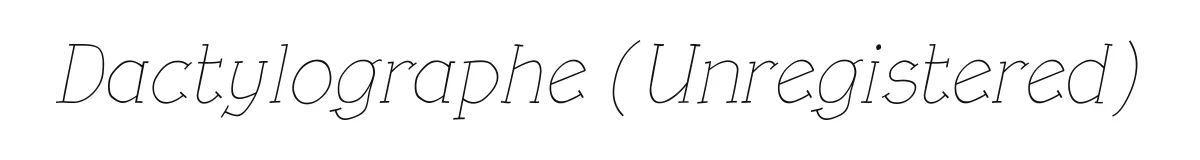 Dactylographe (Unregistered) original font preview