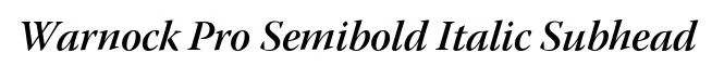 Warnock Pro Semibold Italic Subhead