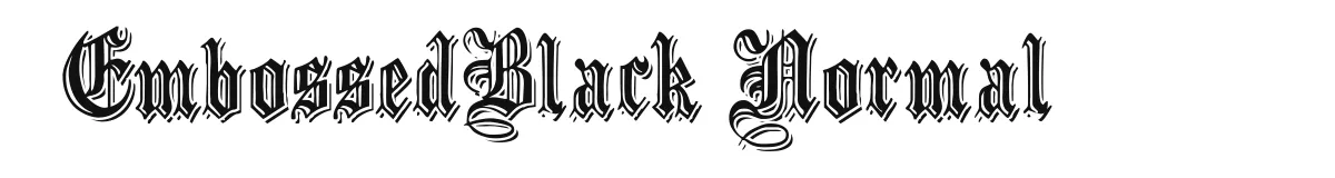 EmbossedBlack Normal font preview