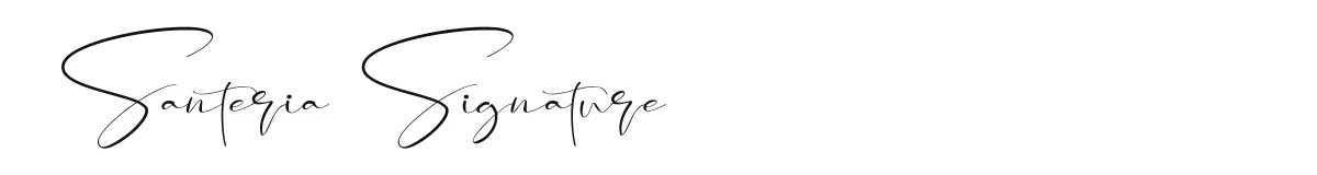 Santeria Signature font preview