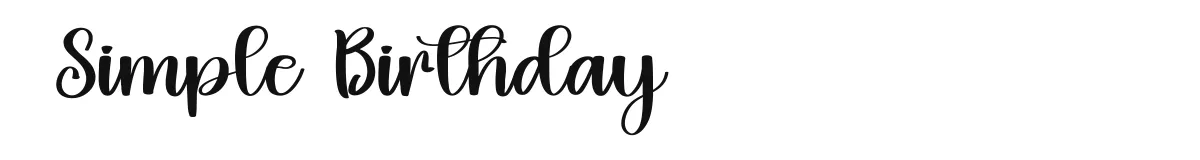 Simple Birthday font preview