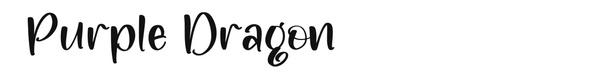 Purple Dragon original font preview