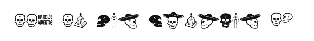 Dia De Los Muertos BV original font preview