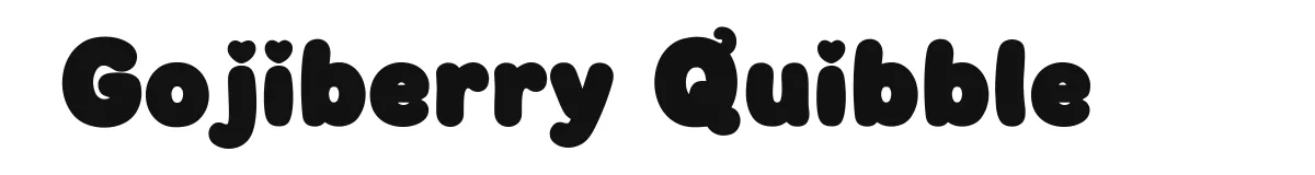 Gojiberry Quibble original font preview