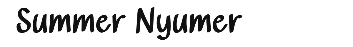 Summer Nyumer original font preview