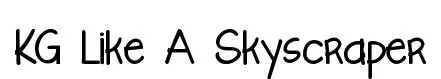 KG Like A Skyscraper original font preview