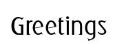 Greetings original font preview