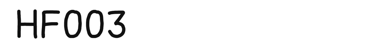 HF003 original font preview
