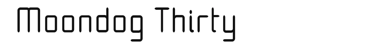Moondog Thirty original font preview