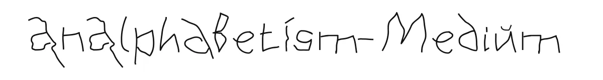 AnAlphaBetIsm-Medium original font preview