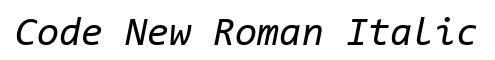 Code New Roman Italic