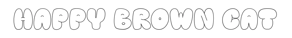 Happy brown cat original font preview