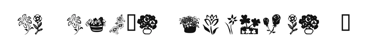 KR Kat's Flowers 4 original font preview