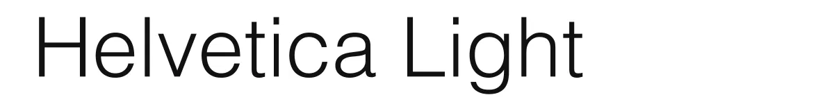 Helvetica Light font preview