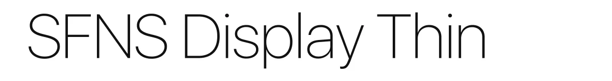 SFNS Display Thin font preview