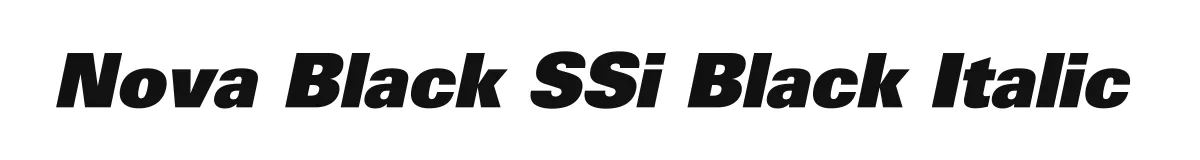 Nova Black SSi Black Italic original font preview