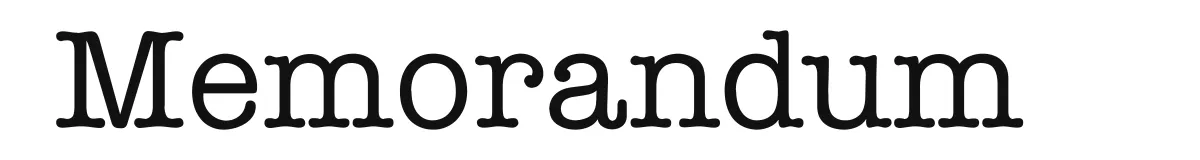 Memorandum original font preview