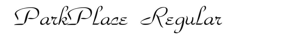 ParkPlace Regular original font preview
