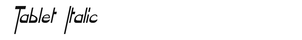 Tablet  Italic original font preview