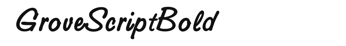 GroveScriptBold original font preview
