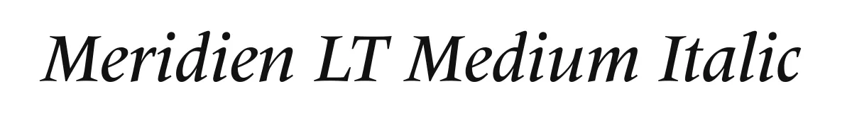 Meridien LT Medium Italic original font preview