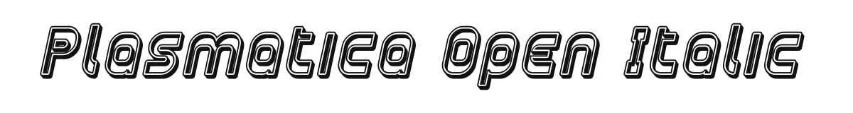 Plasmatica Open Italic original font preview