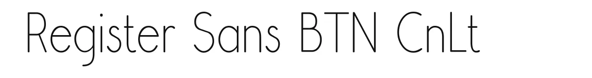 Register Sans BTN CnLt original font preview