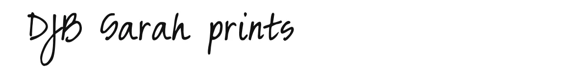 DJB Sarah prints original font preview