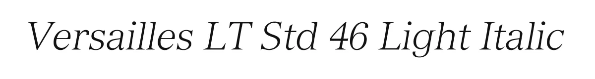 Versailles LT Std 46 Light Italic original font preview